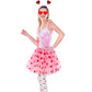 Hikkcos Pink Tutu Costume for Women - Valentine's Day Cupid Outfit with Heart Headband & Sunglasses, Medium, Polyester
