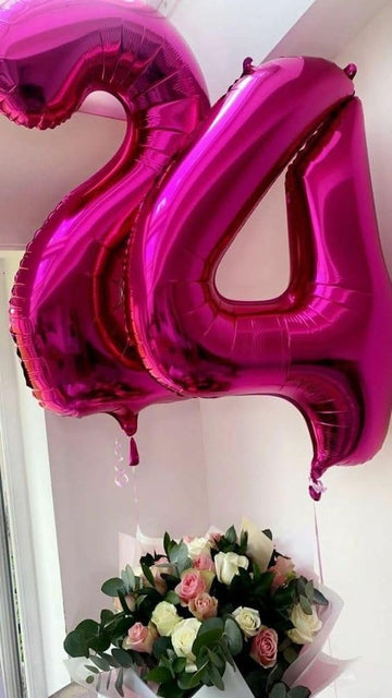 Number Balloon 40 Inch Hot Pink 4 Balloon, New Years 2024 Graduation Decorations, Number 4 14 24 40 44 45 Large Balloon Birthday