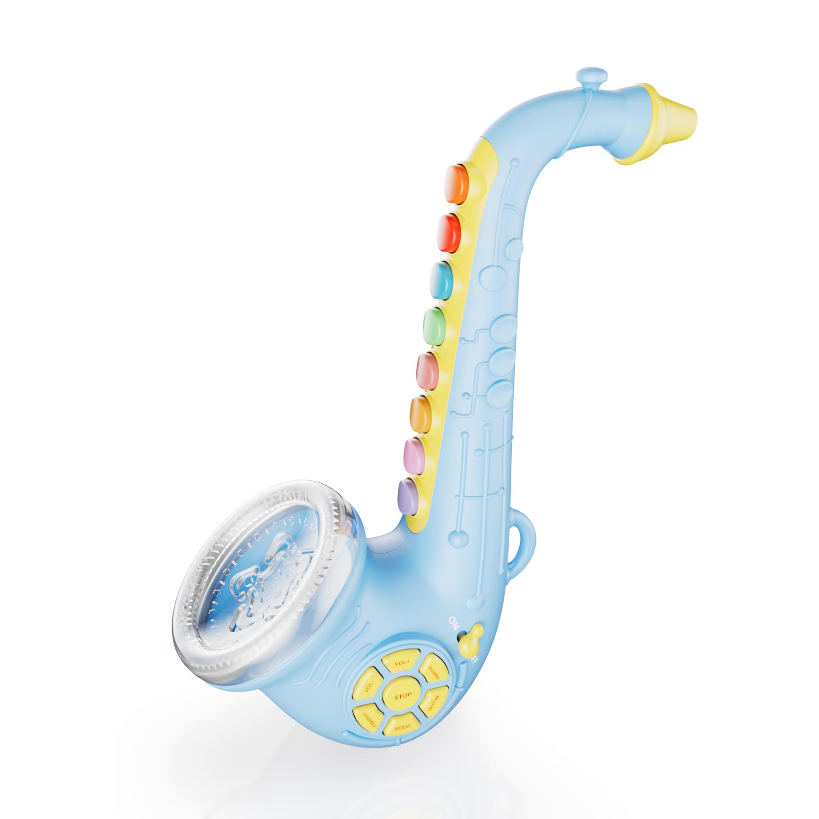 Contixo KT1 Toy Saxophone - Saxaboom, Trumpet, Clarinet with Light & Sound, Early Education Musical Instruments for Toddlers, Bl