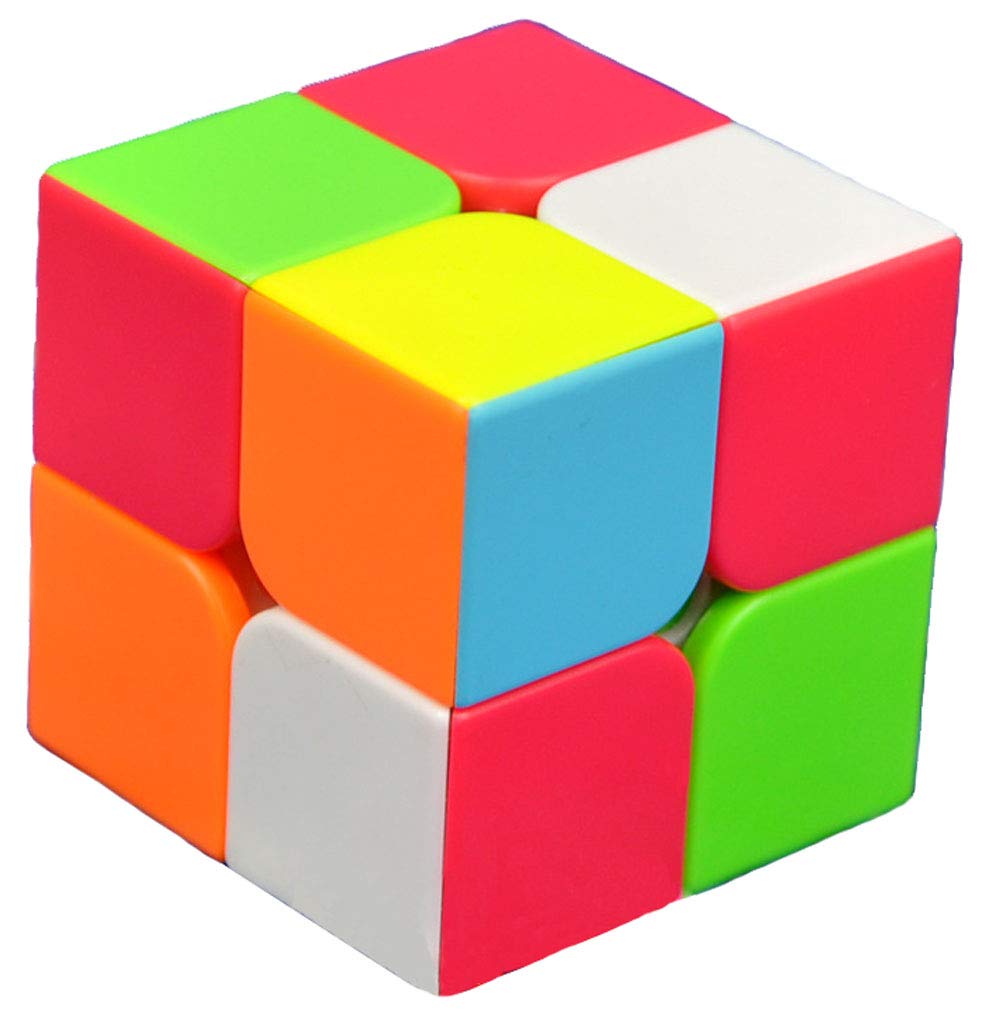 Tanch Qiyi Speed Cube 2X2X2 No Stickers Magic Cube Puzzle Toy For Kids & Adults (Colorful)