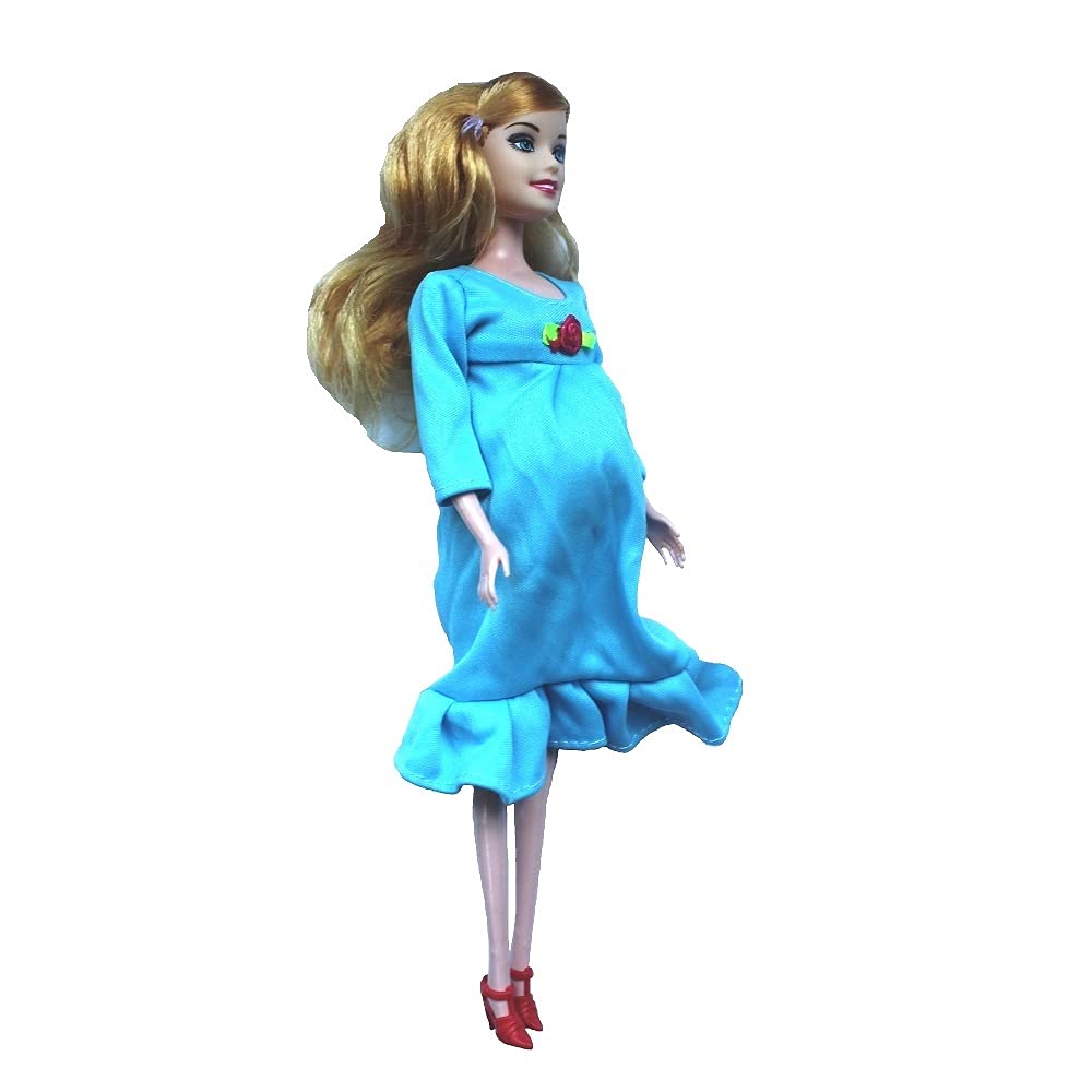 KunHe Blue Real Pregnant Doll Have a Baby in Her Tummy Mom Doll