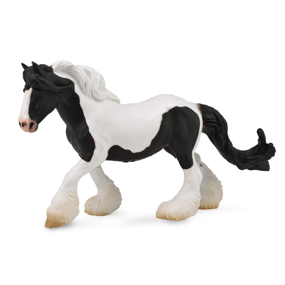 Collecta Black And White Piebald Gypsy Mare Vinyl Toy Animal Figure Black & White, 7.3''L X 4.3''H