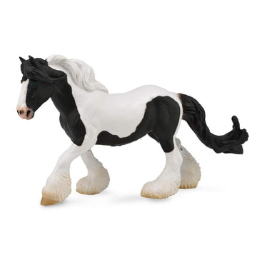 Collecta Black And White Piebald Gypsy Mare Vinyl Toy Animal Figure Black & White, 7.3''L X 4.3''H
