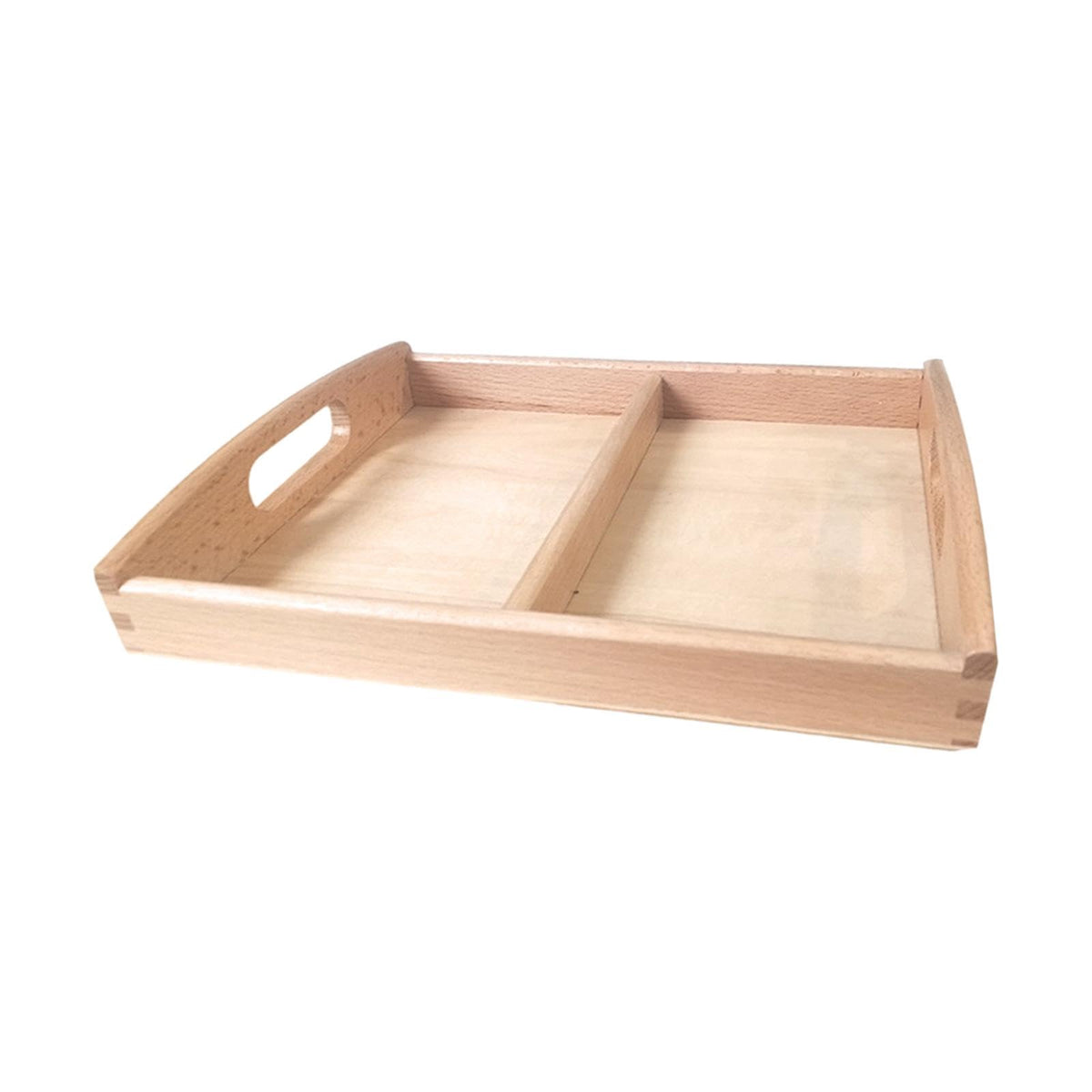 Velura Montessori Wooden Sorting Tray Two Compartments Toys Holder For Card Display|Baby | Toys For Baby | Developmental Baby To