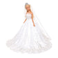 Barwa White Wedding Dress With Veil And Princess Evening Party Clothes Wears Gown Dress Outfit With Hat For 11.5 Inch Girl Doll