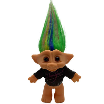 Pvc Vintage Trolls Dolls Lucky Doll Action Figures Chromatic Adorable For Collections, School Project, Arts And Crafts, Party Favors (Black T-Shirt)