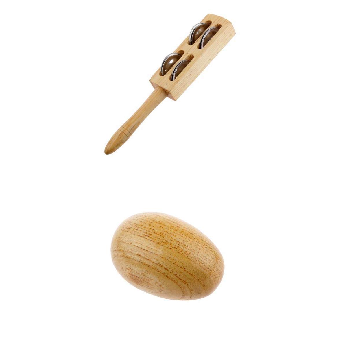 Club Bollywood2 Pcs Kids Baby Hand Percussion Toy Handbell Shaker Bells Wooden Egg Shaker