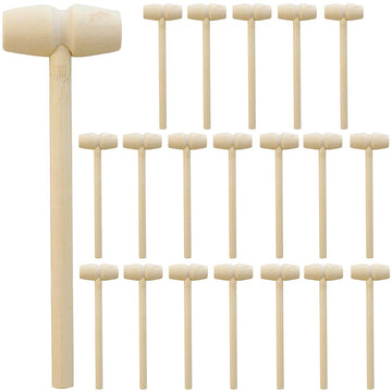 Nodg 20 Pcs Mini Wooden Hammer Wooden Solid Crab Lobster Mallet Small Wooden Mallet Shell Wood Cracker Hardwood Hammer Pounding
