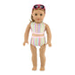 Emily Rose Doll Clothes | 18-Inch Doll 7 Pc Surfer Swimming Bathing Suit Beach Set, Includes Sunglasses And 18-In Doll Shoes! | Compatible With 18' American Girl Dolls