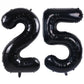 Toniful 40 Inch Large Black Number 25 Balloons Giant Digital 25 Or 52 Helium Balloons, Foil Mylar Big Number Balloons For 25Th O
