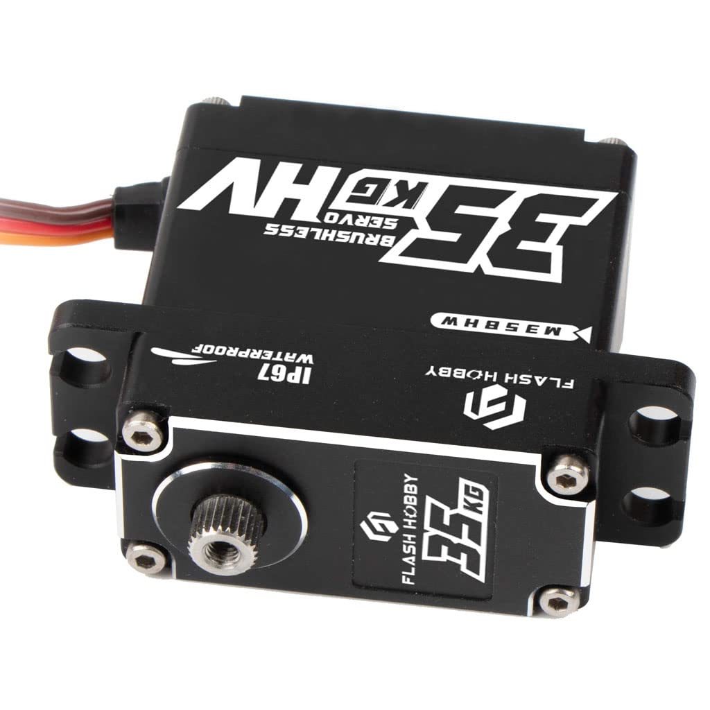 FLASH HOBBY M35BHW Waterproof I67 180 Degree 8.4V 35kg High Torque Digital Brushless Motor Servo Compatible with 1/8, 1/10, 1/12