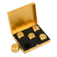 DS.DISTINCTIVE STYLE Aluminum Alloy Dice 5 Pieces 16mm Portable Metal Dices with Case 6 Sided Dice for Party Game (Golden Square