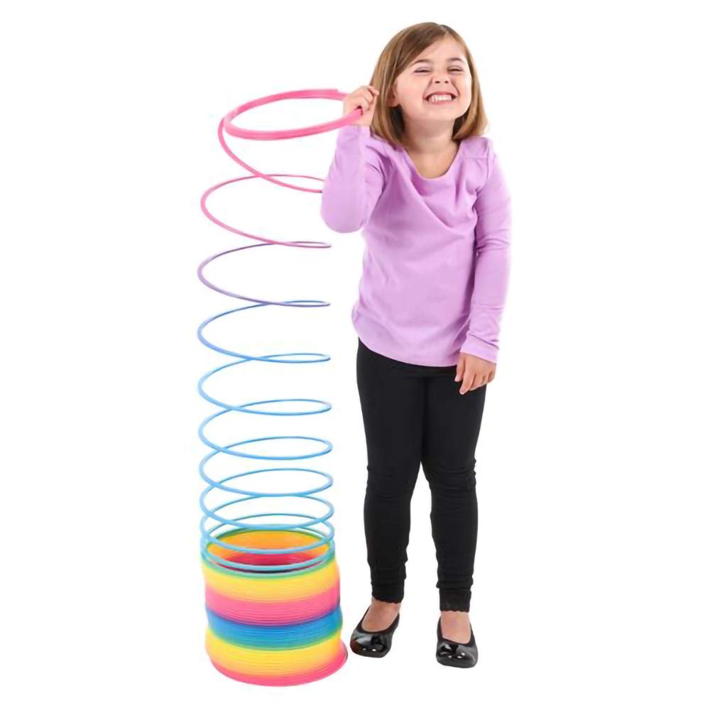 The Dreidel Company Jumbo Rainbow Plastic Coil Spring, Party Favor For Kids, Individually Wrapped, 7'' (175Mm) Spring (Single)