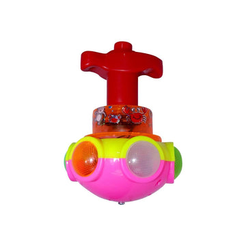 Luckymorden Magic Flashing Light Toy Fun Games Led Spin Top With Launcher & Led Light,Horse Music & Laser Toy, Multi Coloured/In