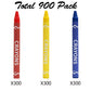 Madisi Crayons Bulk Pack - Regular Size, 900 Count, 3 Colors (Blue, Red) - Model PE-C03-300, Ideal for Art Projects and Schools