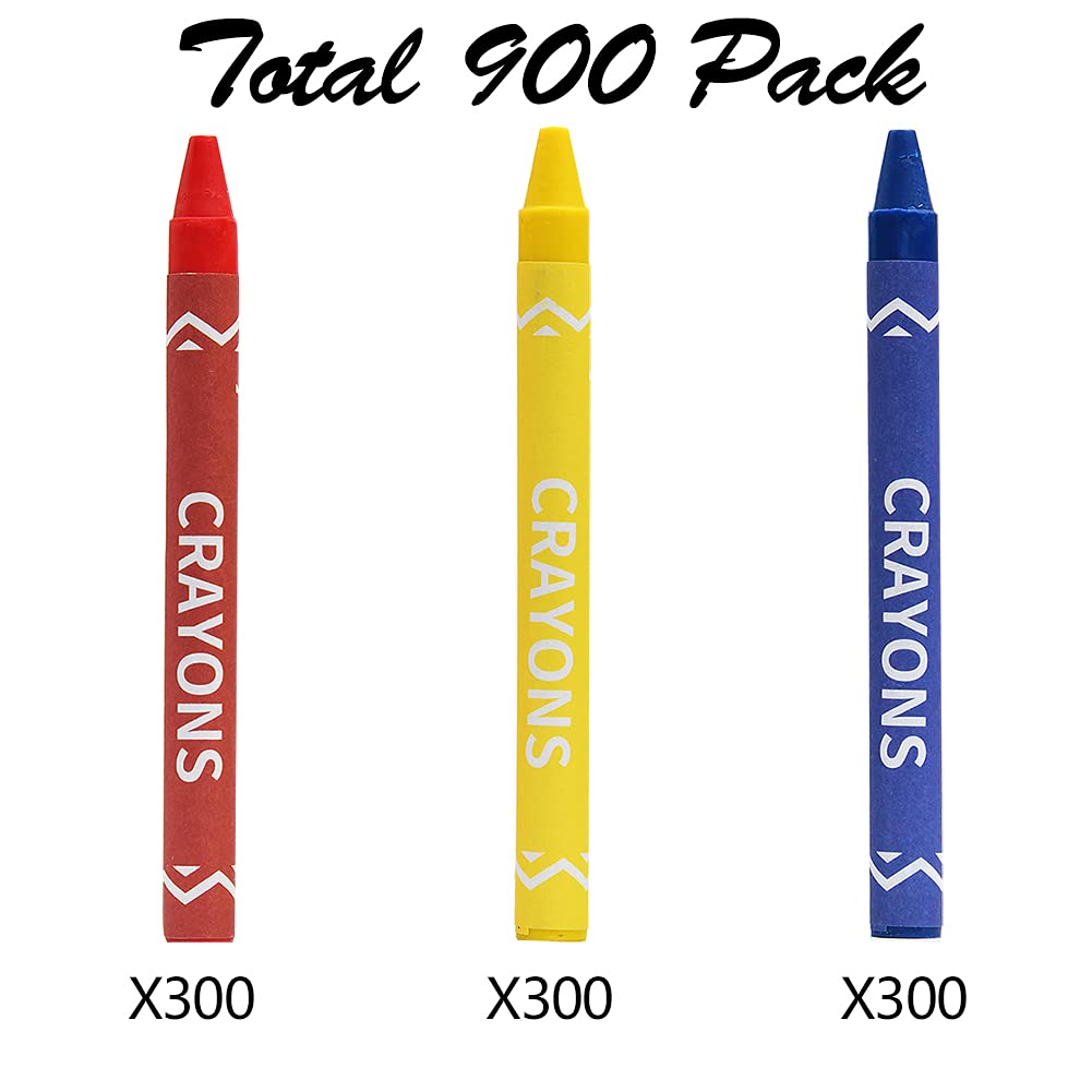 Madisi Crayons Bulk Pack - Regular Size, 900 Count, 3 Colors (Blue, Red) - Model PE-C03-300, Ideal for Art Projects and Schools