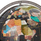 Unique Art 36-Inch By 13-Inch Floor Standing Black Onyx Ocean Gemstone World Globe With Silver 4-Leg Stand