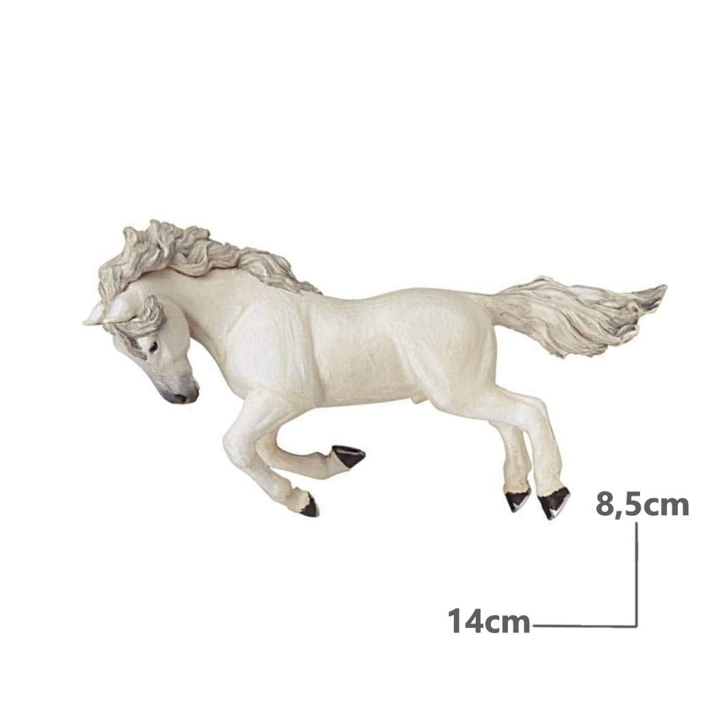 Papo - Hand-Painted - Figurine - Horses,Foals And Ponies - White Reared Up Horse Figure-51521 - Collectible - For Children - Suitable For Boys And Girls - From 3 Years Old