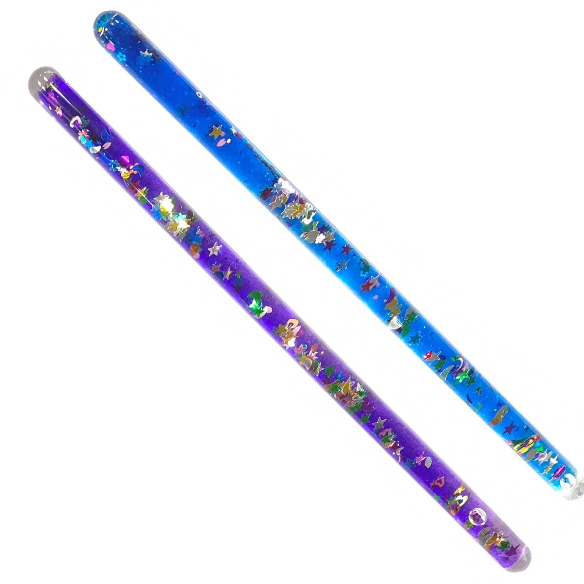 Glitter Wand, Magic Wonder Tube - For Kids, Sensory Room, Kaleidoscope Wand Replacement Two 11'' Wonder Wand Sticks (Blue, Purpl