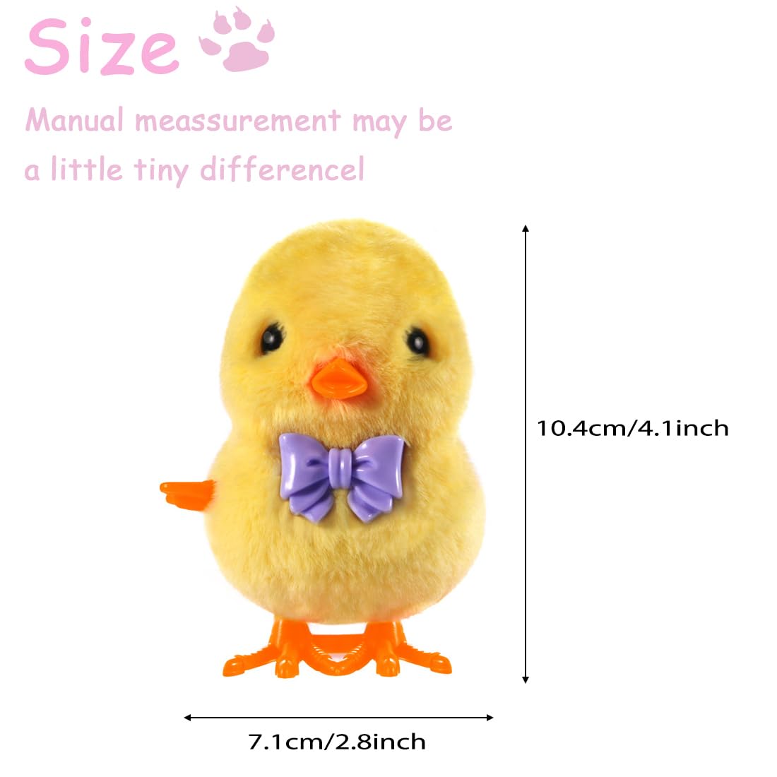 Arcimatto Wind Up Chicken Toy  3 Pcs Jumping Chick Gag Toys Cute Plush Hopping Chicks Novelty Spring Windup Toys for Kids Toddler mature-themed Easter Egg Party Favors Christmas Goody Bag Fillers Gifts