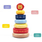 Leo & Friends Wooden Stacking Ring Toys With Lion Crested, Montessori Stacking Toys For Children 1 Years And Above, Early Baby Development Toys