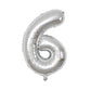 Party Decorz 6 Number Silver Foil Balloon/Six Number Silver Big Size Foil Balloon (32 Inch,1pcs) For Birthday,Anniversary, Surpr
