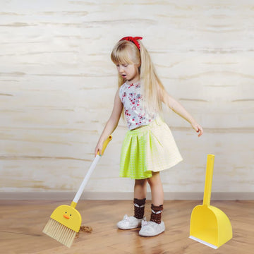 Mini Broom With Dustpan For Kids,Boys Girls Small Cleaning Set, Combo Pretend Play Toys Toddler Little Housekeeping Helper Set-Y