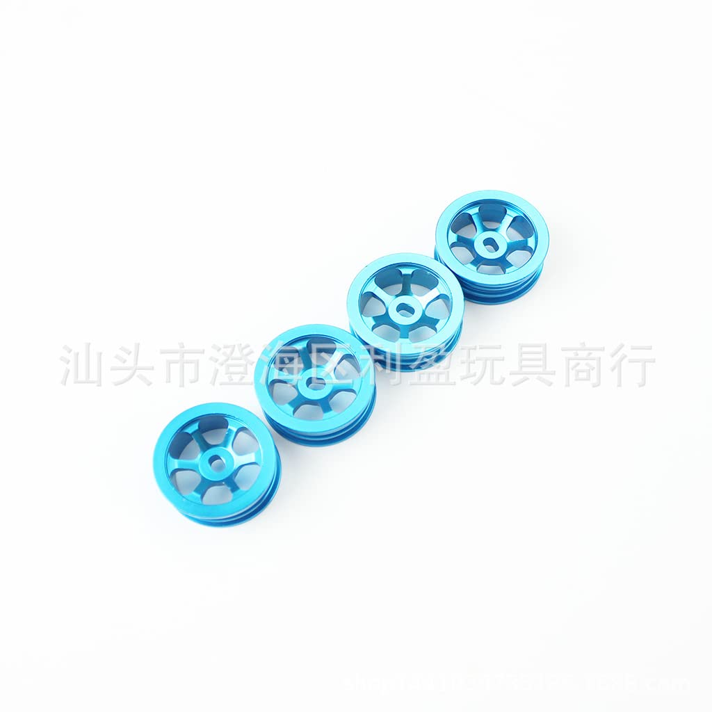 KingVal Replacement 4PCS Metal Wheel Rim Wheel Hub RC Parts Compatible with WLtoys K989 284131 284010 1/28 RC Car (Blue)
