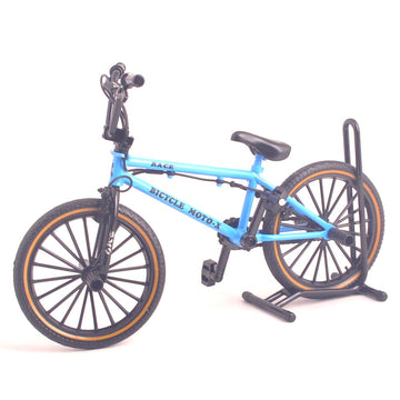Ailejia Mini Diecast Finger Bike Extreme Sports Toy Bmx Finger Bicycle Toys Game Set For Kids And Adults, Metal Bike Model Collections Decoration Cool Boy Toy (Bmx Blue)
