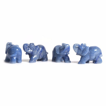 Justinstones Gemstone Elephant Blue Aventurine Crystal Animal Totem Spirit Stone Figurine 2 Inch