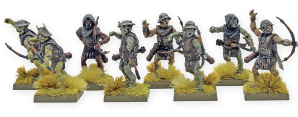 Warlord Games Orc Warband - 28mm Plastic Miniatures, Detailed Green & Brown Figures for Tabletop Wargaming, Model 692010002