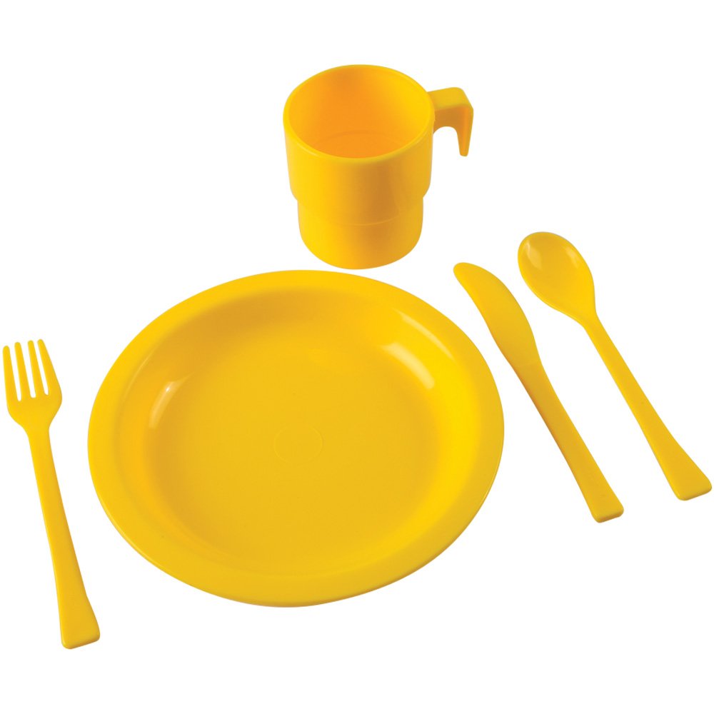 Constructive Playthings 20 pc. Indestructible Play Dishes Service for 4 Includes Place Settings of Cups, 6 1/2'' diam. Plates an