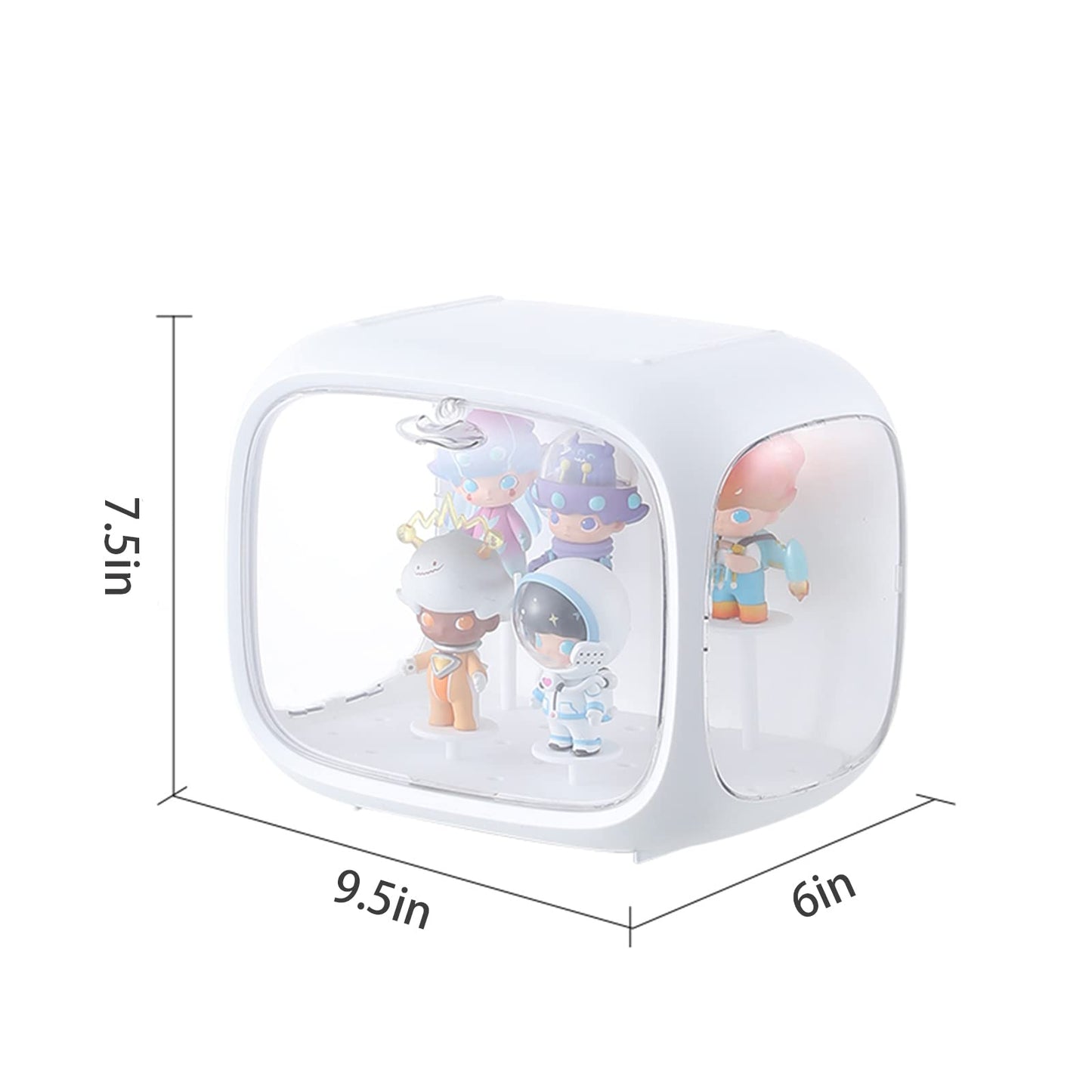 Display Case For Figures With Light Adjustable Display Stand Clear Acrylic Display Box With Door Dust And Moisture Proof Suitabl