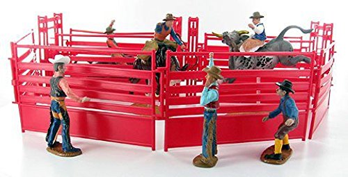 Newray Western Riders Bull Ring Rodeo Action Figure Playset (Either Blue Or Red)
