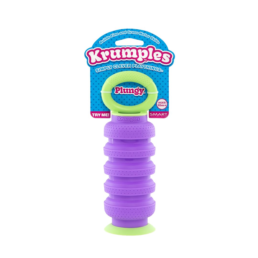 Krumples Plungy Purple Sensory Suction Toy For Ages 10M+ | Bpa-Free Silicone Fidget | Promotes Fine Motor Skills | Dishwasher Sa