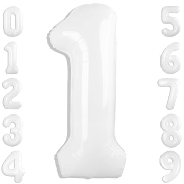 Number Balloon 40 Inch White 1 Balloon Party Decorations, 1 Balloon 1St Birthday Decorations Boy Girl Baby, 1 10 11 15 16 17 18