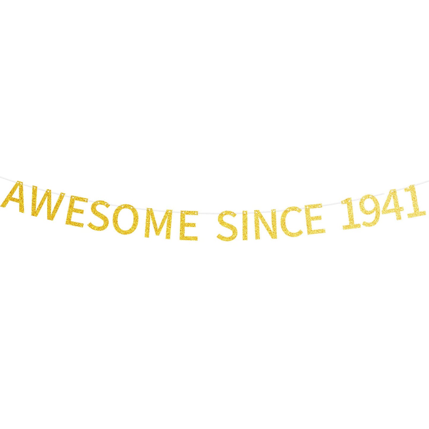 Awesome Since 1941 Banner Pre-Strung Happy 83Rd Birthday Banner Gold Glittery 83 Eighty Three Years Old Birthday Party Decoratio