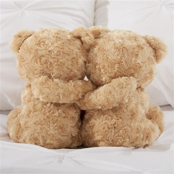 Personalization Universe Personalized Hugging Teddy Bear Plush With Pink Heart - Valentines Day Gift, Cute Stuffed Animal, Roman