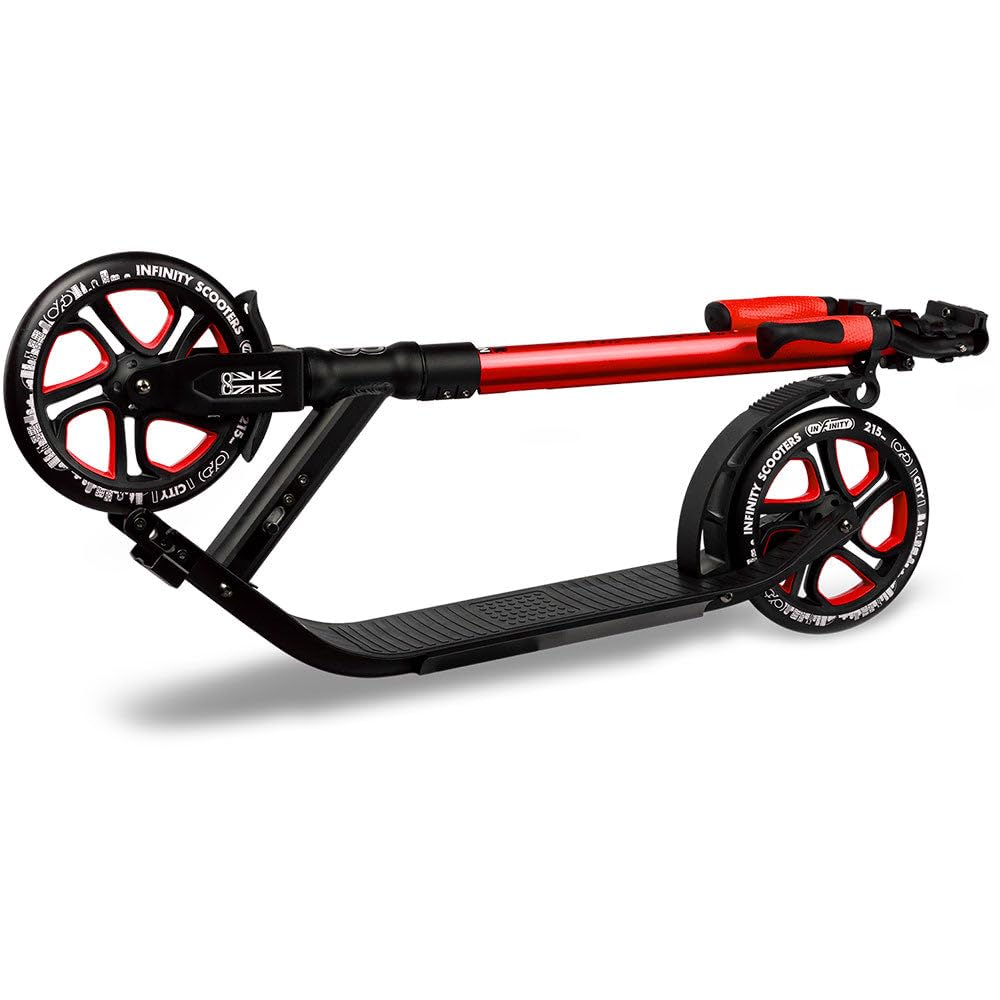 Crazy Skates Foldable Kick Scooter - Kick Scooters For Adults, Teens And Kids With Carrying Strap - Fast Folding, Adjustable Handlebars And Lightweight - London Scooter (Lon) - Red