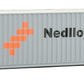 Walthers Scenemaster Ho Scale Model Of Nedlloyd (Gray, Orange, Black) 40' Hi Cube Corrugated Container W/Flat Roof,949-8219