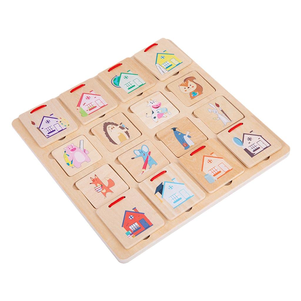 Bnf Matching Puzzles Wood Craft Toys Finding House Montessori For Toddlersbaby | Toys For Baby | Developmental Baby Toys1X Woode