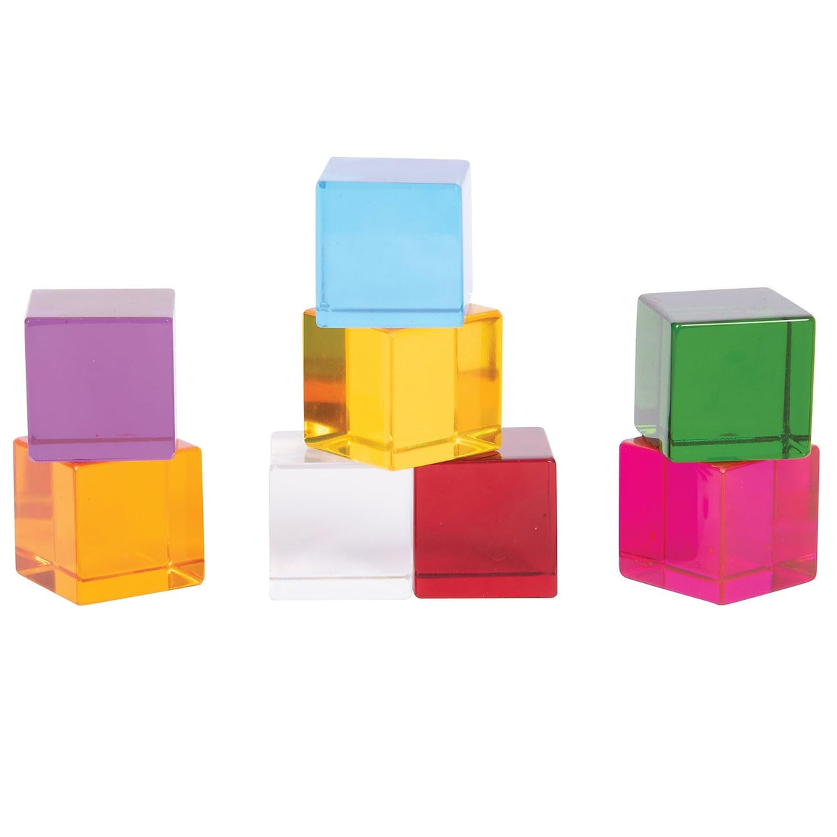 TickiT Perception Cubes - Set of 8 - Assorted Colors - Transparent ...