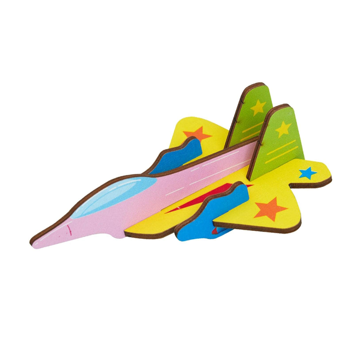 UJEAVETTE Wooden Insert Puzzle Kindergarten DIY Toy Model for Toddler Birthday Gifts Plane
