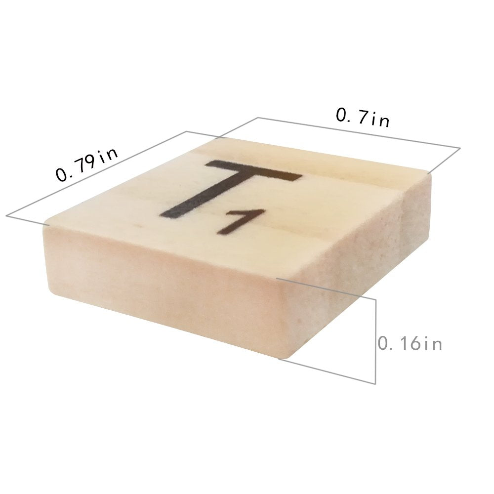 Qmet 200Pcs Scrabble Letters For Crafts - Wood Scrabble Tiles-Diy Wood Gift Decoration - Making Alphabet Coasters And Scrabble Crossword Game