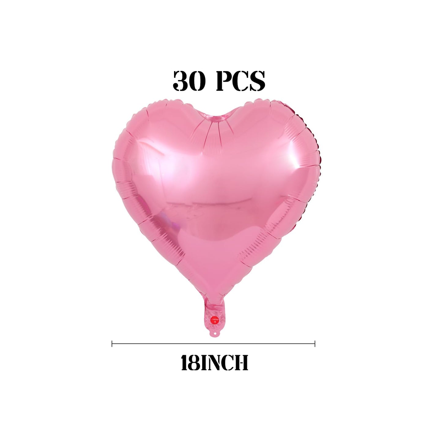 30 Pcs Pink Heart Balloons 18 Inch Foil Heart Shaped Balloons Helium Mylar Balloons Foil Balloon For Women Kids Valentines Day D