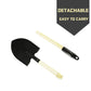 Cheerbank 7Pcs Kids Gardening Tools, Long Shovel, Rake For Leaves, Spade, Hoe, Steel Heads & Real Wood Handle, Yard Tools For Ch