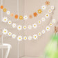 SAMOKA Daisy Banner,3 Packs Groovy Party White Daisy and Colorful Daisy Flower Banners,Daisy Birthday Party Decorations,Daisy Pa