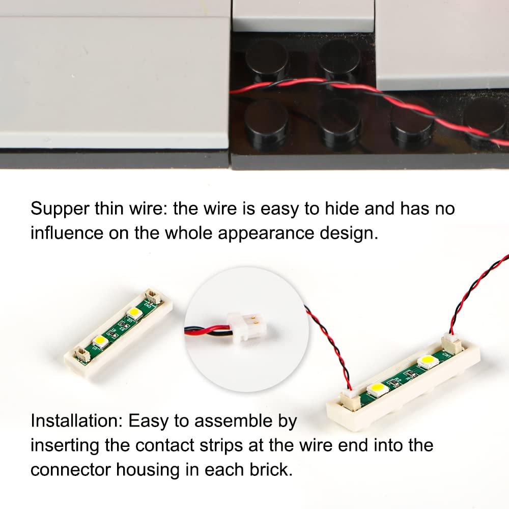 Teddoo 20Pcs 1X4 Led Lighting Kit (X In One Lights Powered By Usb) Bricks City Diy Combination Module Compatible With Lego Bricks 3710 (Warm White)