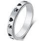 Amorartsky Spinner Ring For Anxiety Relief Fidget:Puppy Pet Lovers Paw Print Ring Anxiety Ring For Women,Titanium Stainless Steel Spinner Ring,Love Dog Cat Claw Ring Pet Loving Friend Families Gifts