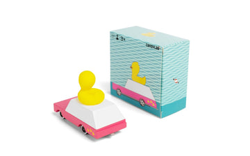 Candycar Wooden Diecast Collection - Duckie Wagon, Premium Handcrafted Beech Wood Toy Car